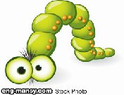 Larva character illustration on white background for design