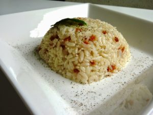 طبق أرز بالسجق  وطبق اسكالوب بالصلصة