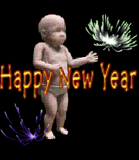 Dancing animated kid happy new year graphic