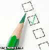 survey check box with green checkmark and pencil