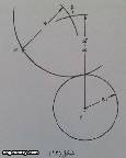 رسم دائرة تمر بنقطة وتمس دائرة أخرى شكل