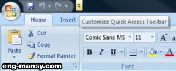 شريط أدوات الوصول السريع quick access toolbar