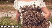 ولدت جنين ميتاً .. بعد تصويرها و النحل يغزو بطنها