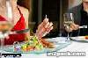 couple for romantic dinner or lunch in a gourmet restaurant drin